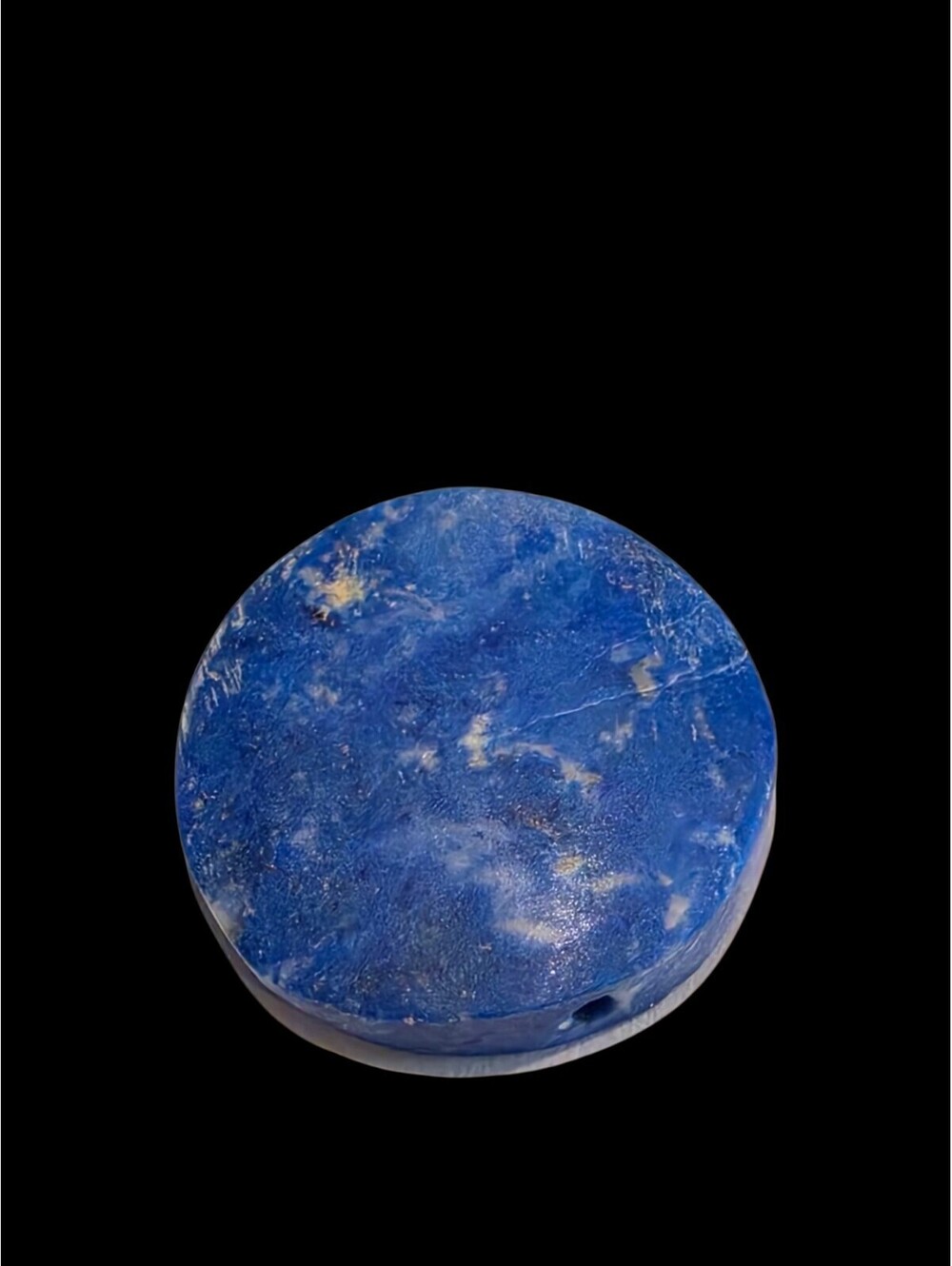 Natural Lapis Lazuli Coin Bead 25mm Round Blue Gemstone Pendant Focal 5.7g